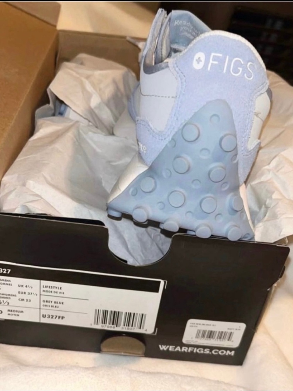 FIGS NWT New Balance 327 light dusty blue - Picture 6 of 8